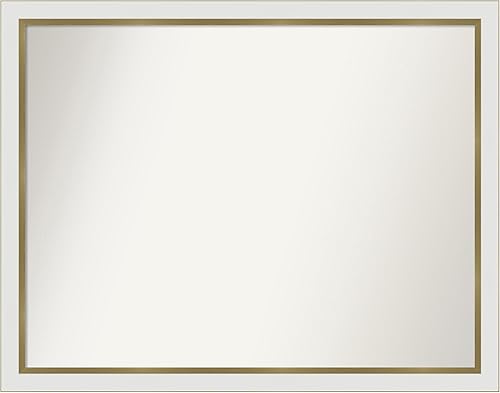 Amanti Art Espejo personalizado, espejo estrecho de baño de oro blanco, espejo de pared o espejo de tocador de baño sobre el fregadero (29.25 x