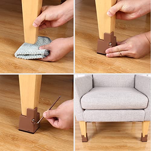 Pies de sofá y elevadores ajustables de 5 cm y 10 cm para patas de mesa 7