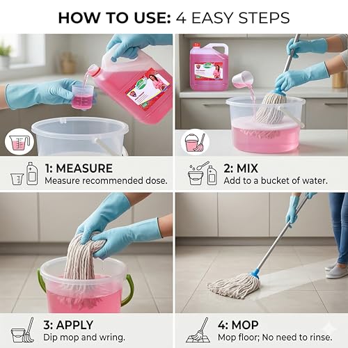 Image of BrightX Floral Floor Cleaner 5 Litre | Multipurpose Floor Cleaning Liquid | Long Lasting Floral Fragrance | Removes Tough Dirt & Germs | Ideal for Large Homes & Commercial Use