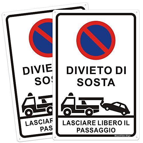 2 unidades sin señal de aparcamiento, el aparcamiento será rebobinado, prohibido dejar libre el paso, negro señal aluminio, 300 x 450 mm