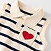Little Boy Heart Striped Sweater Vest,Baby Girl Khaki Knit Waistcoat,Toddler Top (US, Age, 5 Years, 6 Years, Khaki)