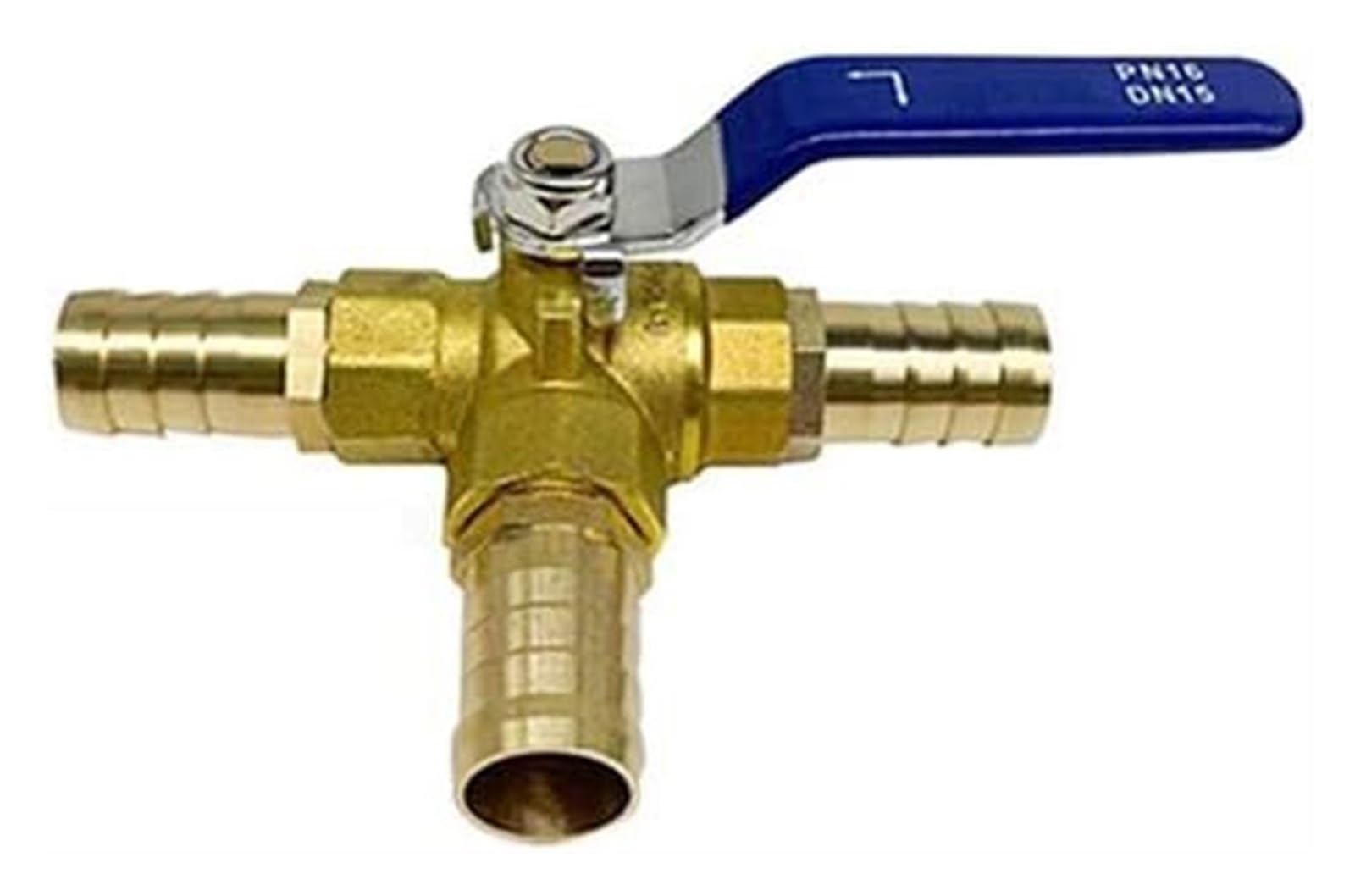 válvula de bola de tubería, Válvula de latón 3 vías con puerto en L, 1 unidad, conector manguera, adaptador for agua, aceite, aire y gas(16mm)