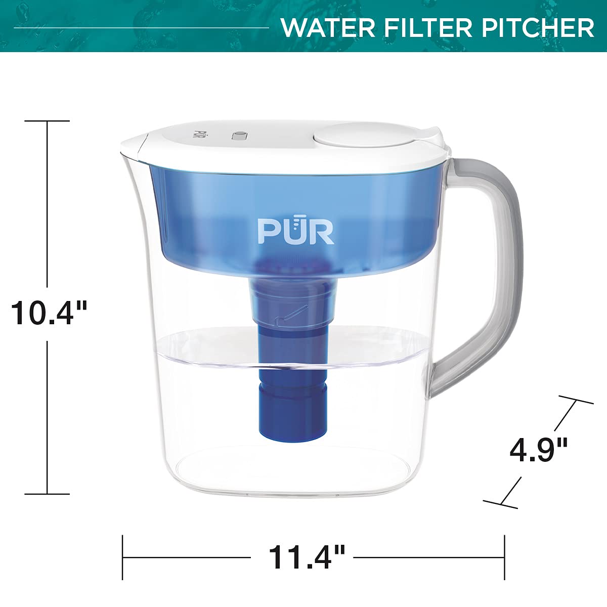PUR Plus Water Pitcher Filtration System, 11 Cup – PUR Water Filter Pitcher, PPT111WAMA, White: Home & Kitchen