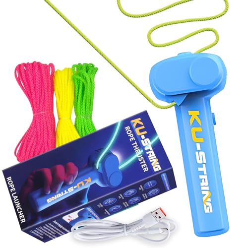 Jandoter LED Rope Launcher Toy with 3 Glowing Strings, USB Rechargeable Flying String Toy for Teens & Adults (14+ Years)