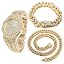 Gold Plated Watch + 2 Chains Set