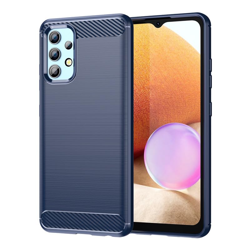 Image of Hybrid Carbon Fiber Back Case for Samsung Galaxy A32 4G (Blue)