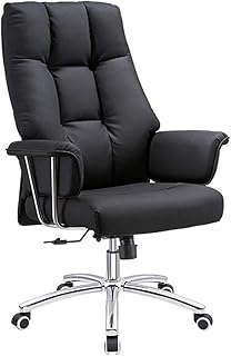 Silla para Juegos Silla de Oficina de Cuero PU, Silla ejecutiva giratoria con función reclinable y Asiento Engrosado, Reposacabezas ergonómico para Silla de computadora y Soporte Lumbar, Adecuado par