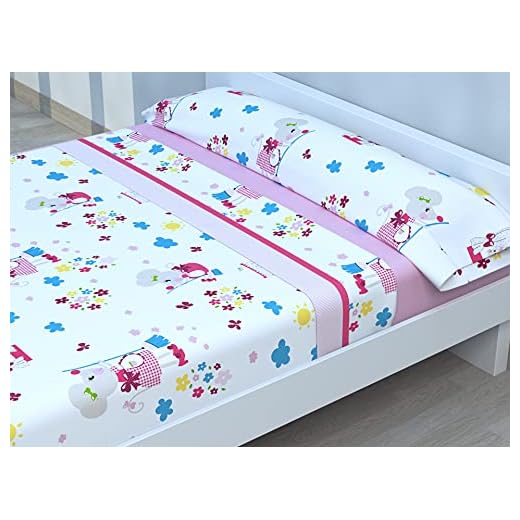 Juego de sábanas Infantiles de Microfibra Transpirable Mod. Ratoncita (Cama de 90 cm (90_x_190/200 cm))