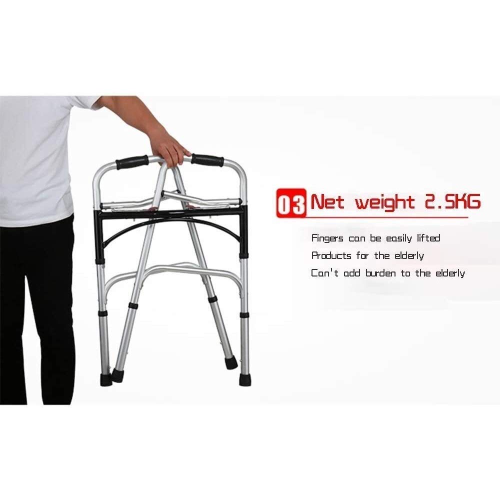 Chodzik dla seniorów Rollator Rollator Składany chodzik podróżny dla seniorów, z kółkami Kompaktowy chodzik Regulowana wysokość z hamulcem ręcznym Aluminiowa rama do chodzenia (B) little surprise