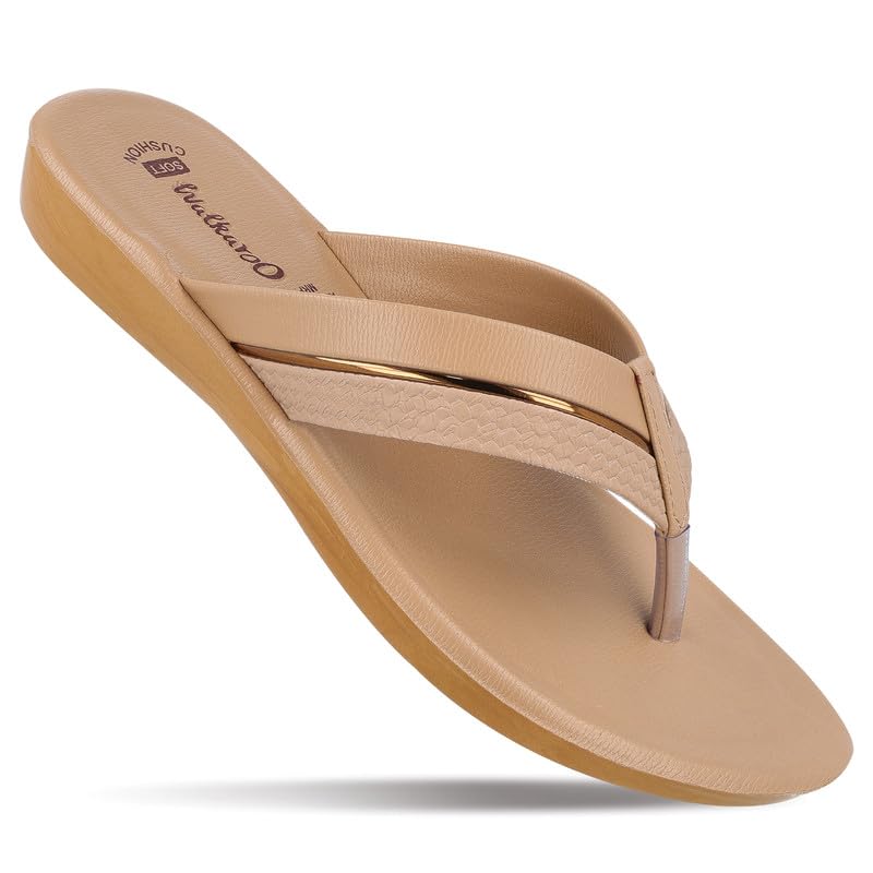 Image of WALKAROO Women's Casual Sandal| Soft Cushioned Footbed & V-Strap upper|Anti-Slip PU sole |Indoor & Outdoor,Daily Use,Causal Sandals-WLR70401