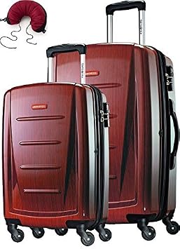 Samsonite Winfield 2 Fashion 2 Piece Set Spinner 24 and 28 With Travel Pillow One Size, Burgundy