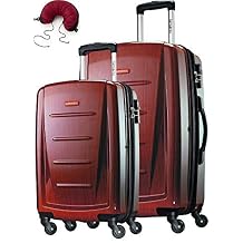 Samsonite Winfield 2 Fashion 2 Piece Set Spinner 24 and 28 With Travel Pillow One Size, Burgundy
