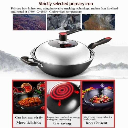 Wok de Hierro Fundido Antióxido 34 cm miniatura 6
