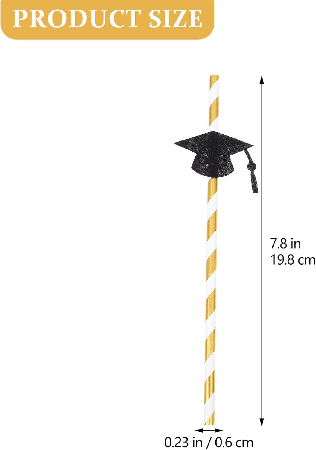 Graduation Paper Drinking Straws 24pcs Disposable Dark Color Celebration Straws for Graduation Event Decor