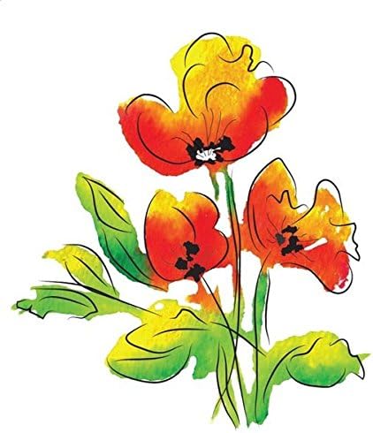 Rubbernecker Stamps - Watercolor Poppies Stamp Set