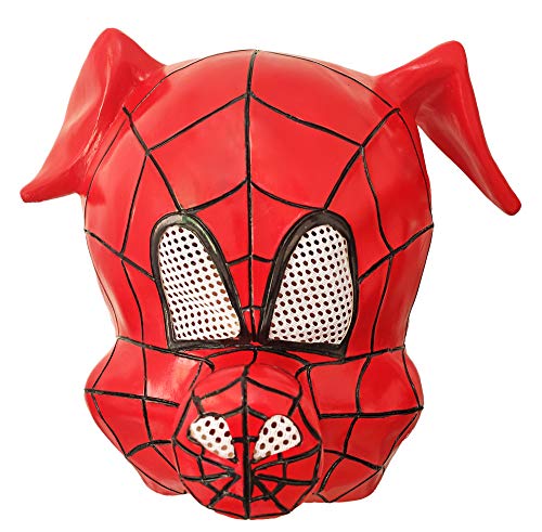 Gankchen Spider Ham Mask Latex Helmet Spider Pig Mask Spider Ham Cosplasy Costume Mask