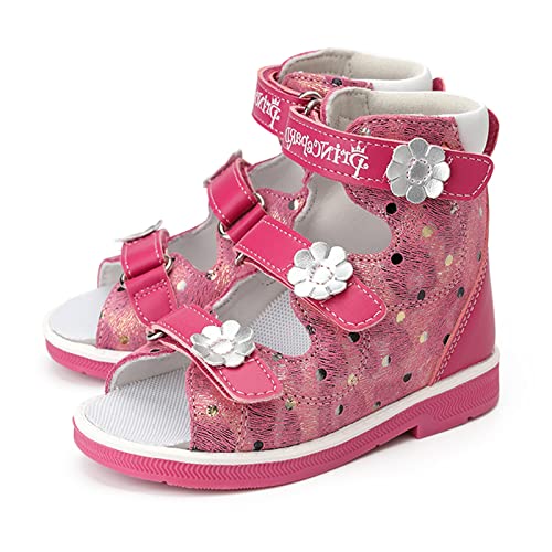 princepard Orthopedic Sandals for Kids with High Back,Girls Corrective Shoes with Ankle and Arch Support