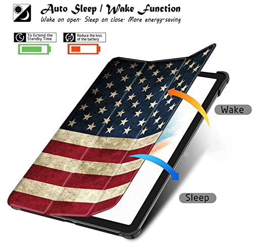 Image of Robustrion Smart Trifold Hard Back Flip Stand Case Cover for Samsung Galaxy Tab A8 10.5 inch [SM-X200 /X205 /X207] 2022 - Flag