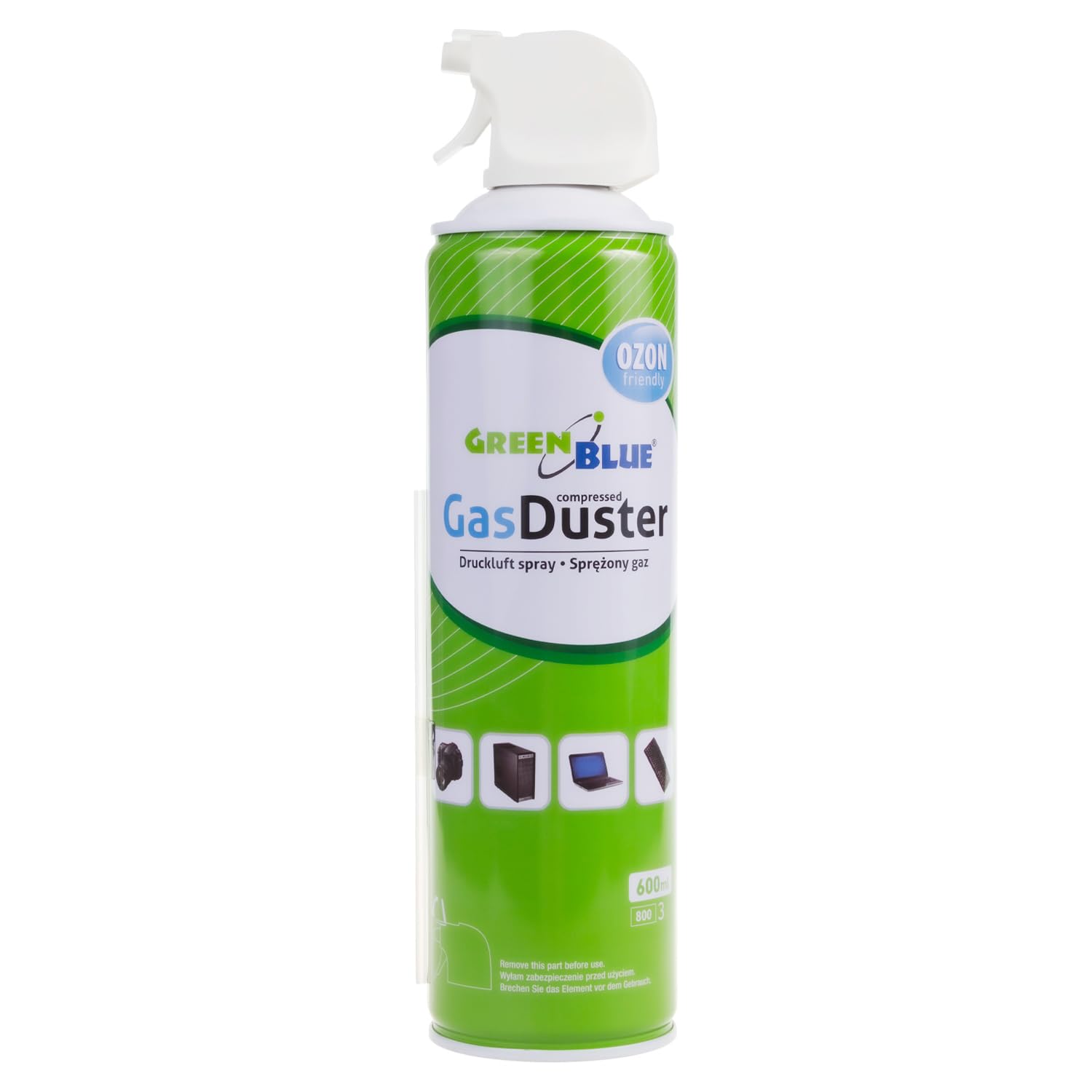 Green Blue GB600 Sprężone Powietrze o Pojemność 600ml, Sprężone Powietrze do Czyszczenia Komputera i innych Urządzeń Elektronicznych, Profesjonalny Atomizer do Czyszczenia Sprzętu Biurowego