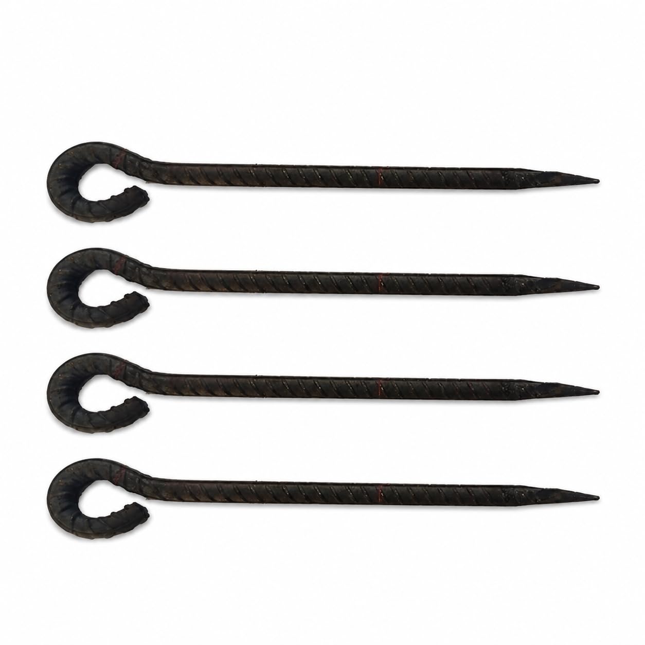 Piquet Tente Métallique Fileté, Construction en métal, Pieu Camping, Ancrage au Terrain, pour installateurs d'abris, Piquet en Acier fileté, 4 pièces, diamètre 12 mm, Longueur 500 mm, 500 mm