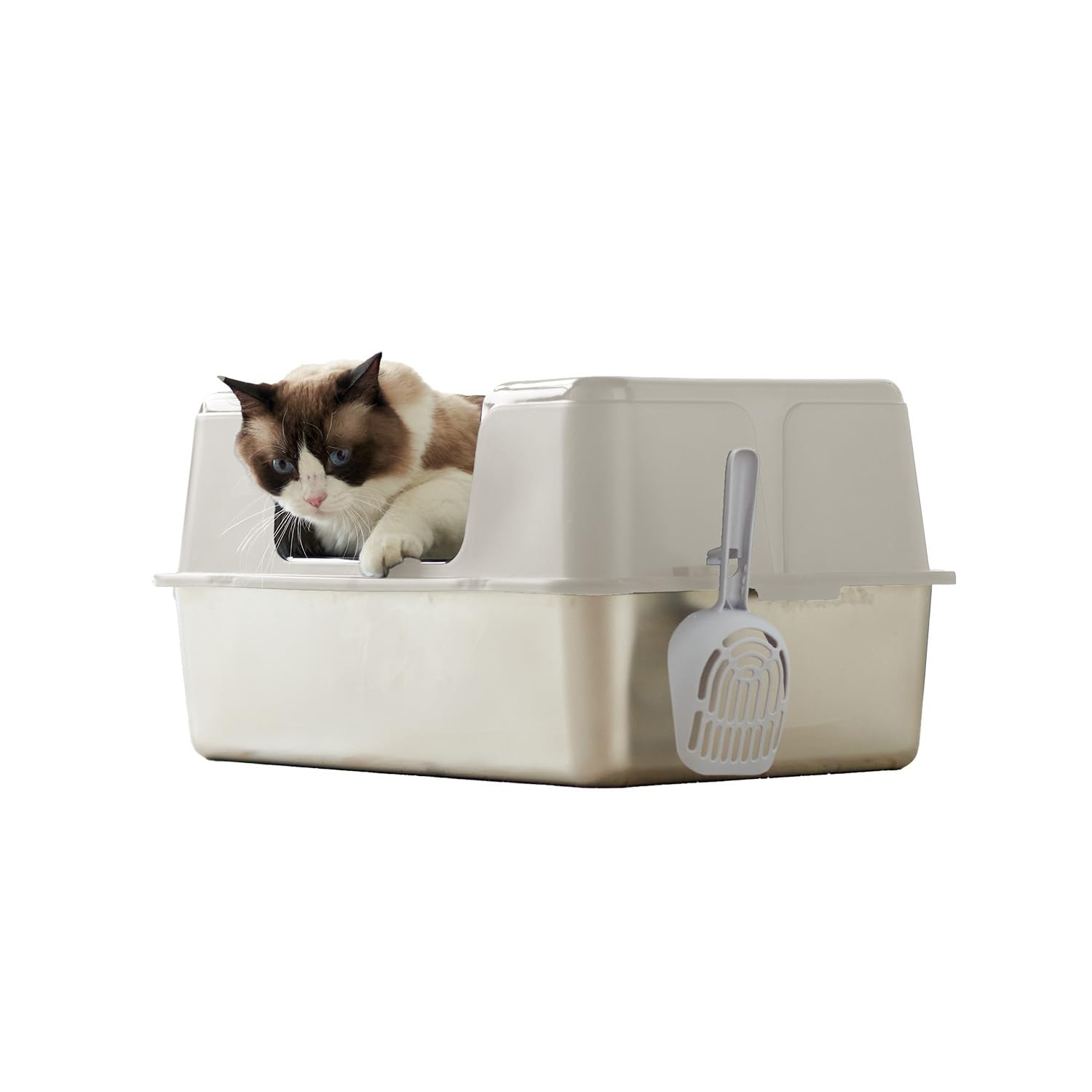 Amazon | 【OFT】 ステンキャットトイレ L ホワイト ステンレス 猫