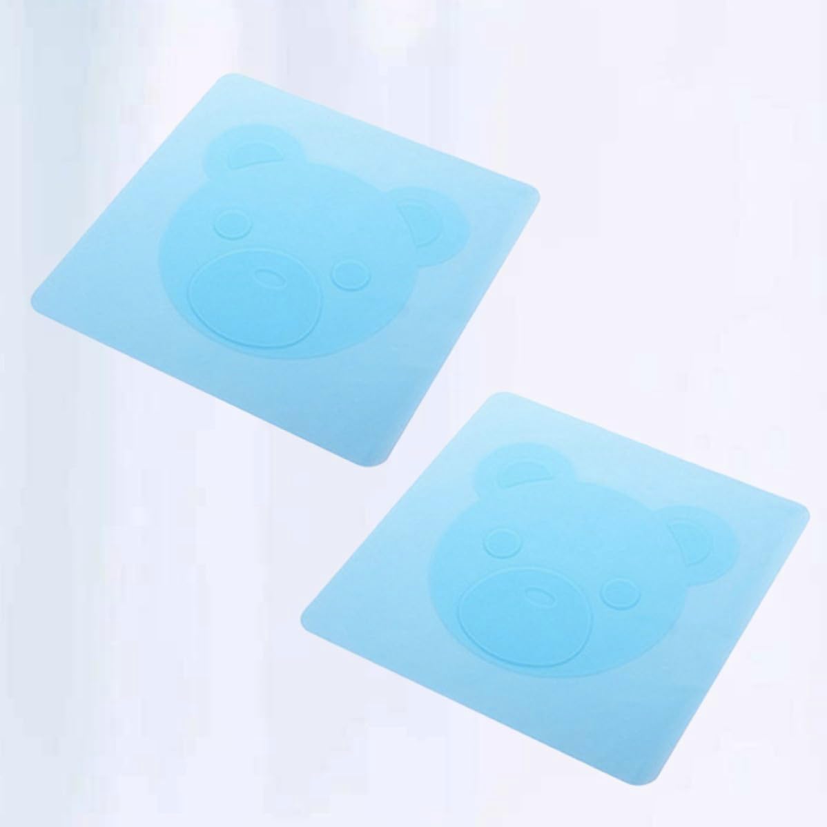 Wakauto 2pcs Bear-shaped Silicone Bowl Lids Stretchy Food Storage Covers with Strong Adsorption and Non-slip Pad for Refrigerator and Oven Use