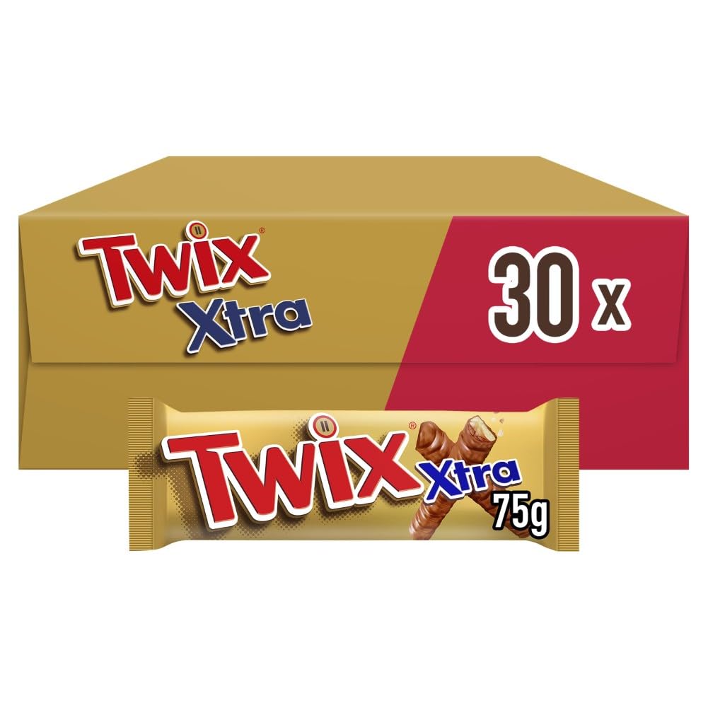 Twix Xtra Chocolate Bars Bulk Pack Caramel & Biscuit 30 x 2 x 37.5 g