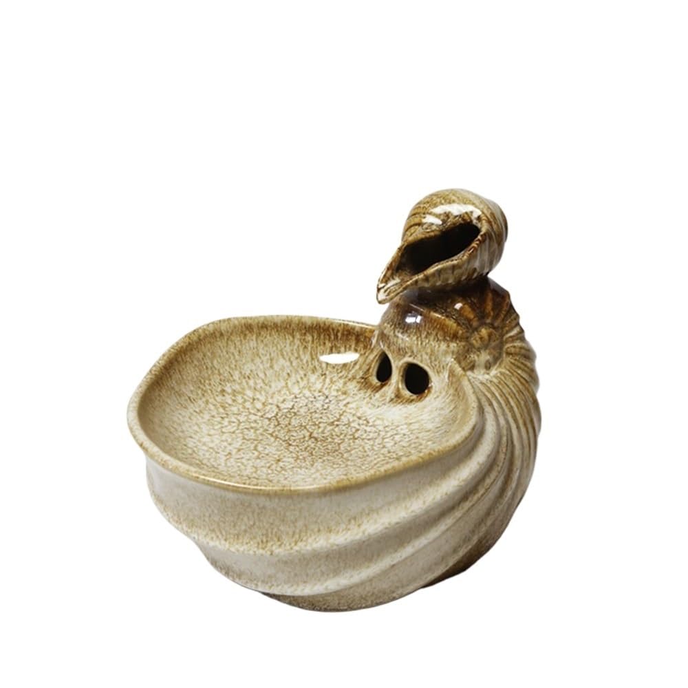 ZTHYSHOZ Tabletop Fountain Waterfall Conch Desktop Running Water Ornaments Small Fountain Serenity Meditation Creative Cycle