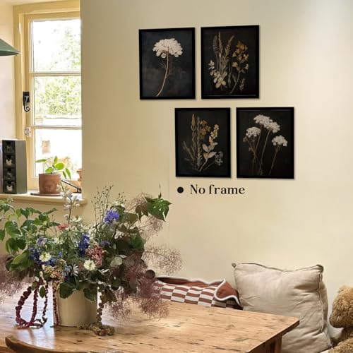 Image of WEFKODO Vintage Moody Botanical Dark Cottagecore Decor Wall Art Prints 8x10