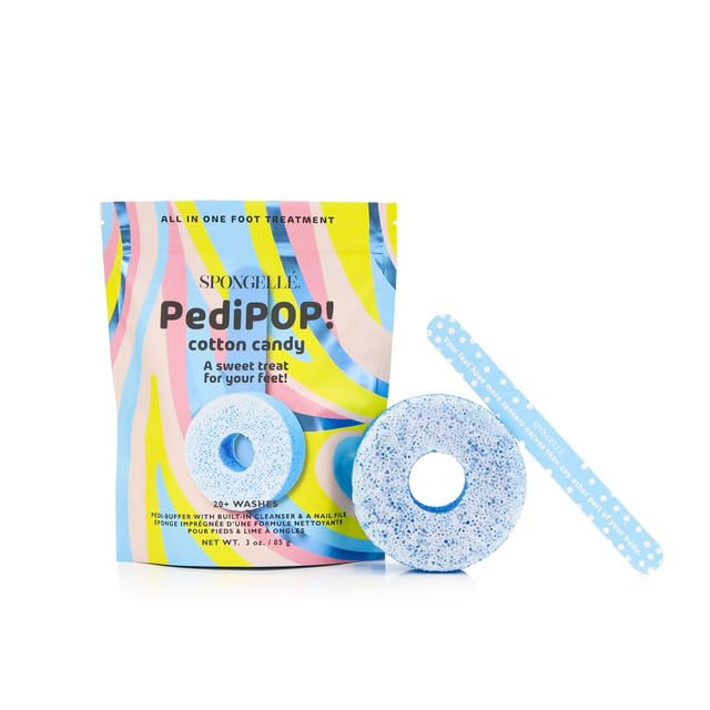 Infused sponge & pedicure nail file Pedi Pop Buffer cotton candy (20+ uses) Spongellé 85g