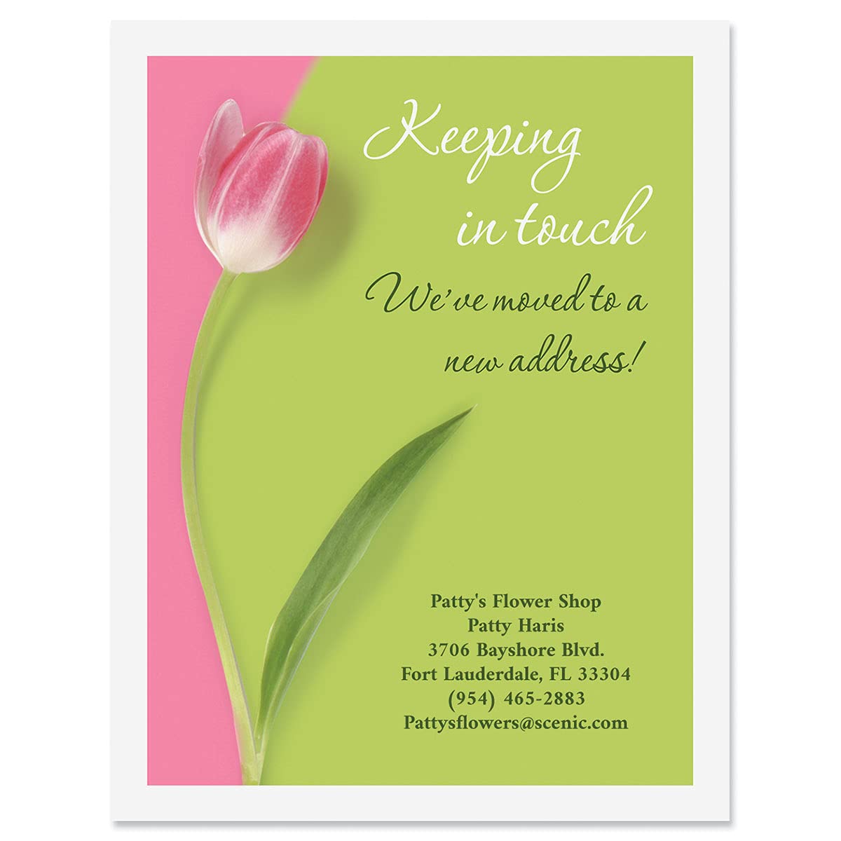 Colorful Images Portraits of Spring Personalized New Address Postcards - Pack of 24 Cards With Customized Names & Addresses,24 Moved Cards, Change of