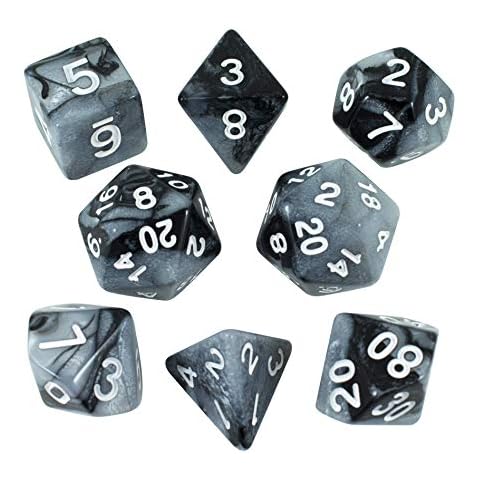 Paladin Roleplaying Magenta and Black Dice - Expanded DnD Set With Extra D20 - 'Claws Of Darkness' Cover