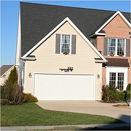 Custom Metal Address Plaque, Personalized Elegant House Number Sign With With The Branch Shape, Wall Mounted Sign With Two Free Screws, Used For House, Street Or Door-(Black, 16") #TOP6