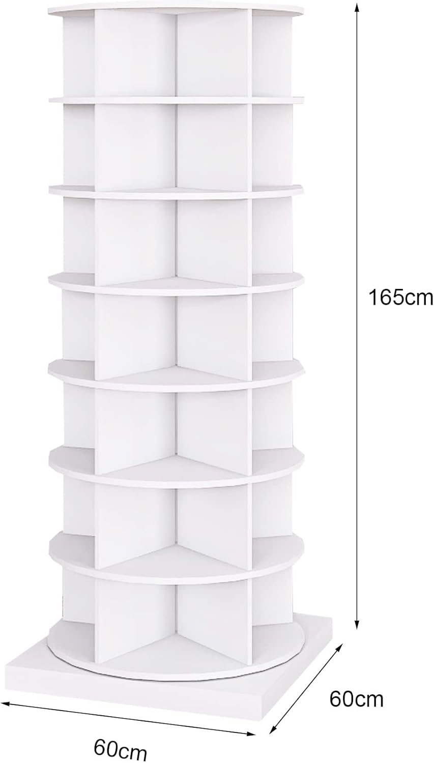 Mbolyeer 360° Rotating Shoe Rack: 7-Tiers Shoe Rack Organizer Shoe Storage Shelf for Entryway Living Room Hallway Shoe Cabinet, Holds Up to 35 Pairs of Shoes,White