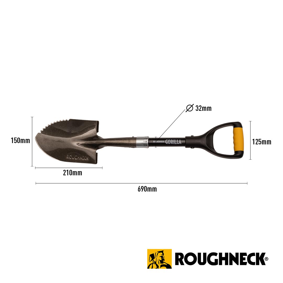 Roughneck Gorilla Sharp-Edge Micro Shovel, Heavy-Duty Round Blade - Image 2
