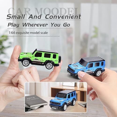 Image of PLUSPOINT 1:64 Mini RC Off Road Jeep with Camper Van LED Lights 2.4GHz Off-Road Remote Control Car 3 Speed Adjustable, USB Rechargeable Alloy RC Jeep for Kids & Adults Indoor /Outdoor Racing