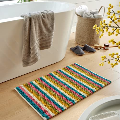 Olivia Rocco Padstow Stripe Bathmat Comfort To Your Bathroom Super Soft Absorbent Bath Shower Mats Washable Dry Fast Durable Classic Design - Image 2