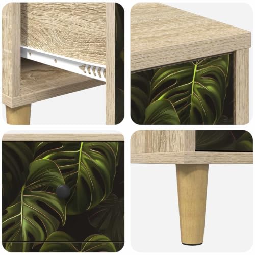 Cajonera moderna ELBURG con estampado tropical de hojas de palma 6