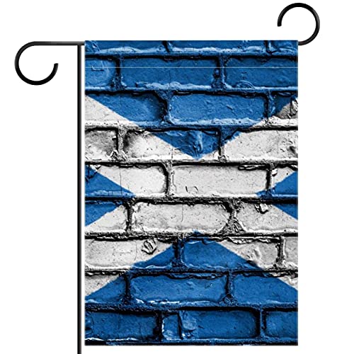 Drapeau Écosse de jardin avec motif de bienvenue extérieur en polyester pour toutes saisons