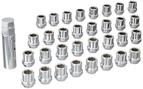 Image of 14X1.5 Open Bulge Acorn Spline Lug Nuts 0.85 inch 8 Lug Install Kit Chrome