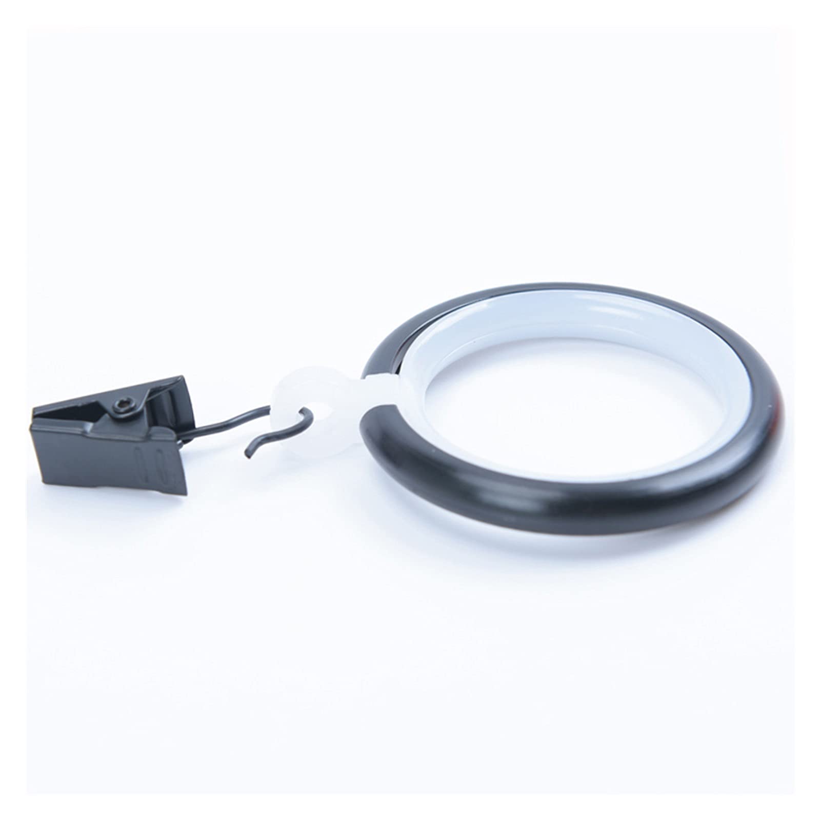 Anelli per tende Anello per tende da 1,4 pollici con clip in metallo Asta per tende Silenziatore Anello scorrevole Anello interno in plastica Accessori per tende (nero/argento)Anelli per tende (nero s