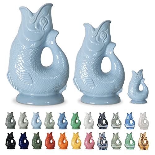 The Original Gluggle Jug by Wade Ceramics - Pichet en forme de poisson Glug Glug Glug - Décoratif pour cocktail, eau, vin et gin, carafe ou vase - Fabriqué à la main en Grande-Bretagne