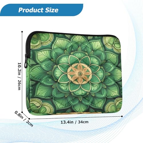 Funda para Laptop de 13-14 Pulgadas Mandala Verde Impermeable miniatura 3
