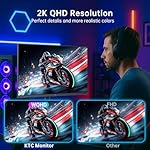KTC 27 Inch Gaming Monitor - 2K QHD 2560 x 1440 Monitor, Up to 210Hz & 1ms, Bulit-in Speakers, Adaptive Sync, HDR400, 131% sRGB, IPS Monitors Gamer with HDMI 2.0 x 2 & DP1.4 x 2, H27T22C-3 - Image 3