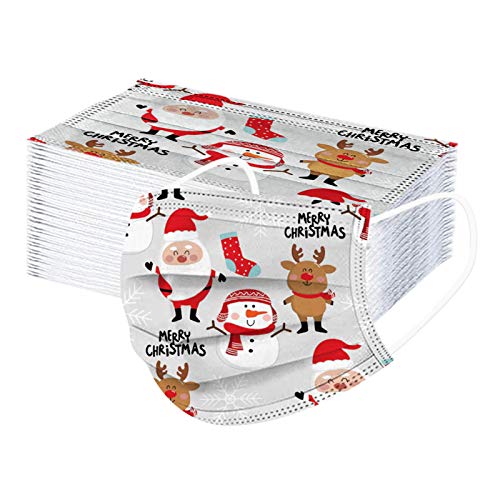 10/20/50 Stück Erwachsenen Weihnachten MundSchutz Einweghülle Bandana, Halstuch Atmungsaktiv Outdoor Anti-Staub Weihnachts Motiv Druck