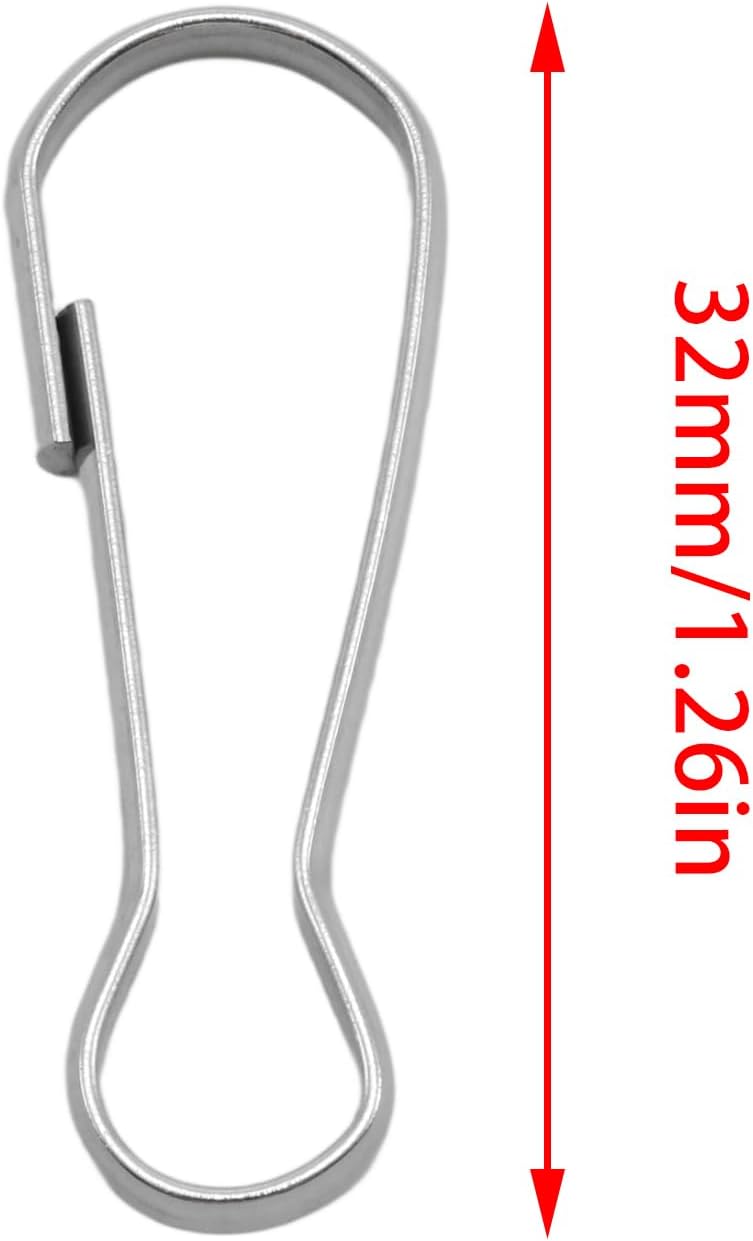 150Pcs 304 Stainless Steel Spring Hooks, Rust-Proof Lanyard Snap Clip Hook Tiny Mini Hook, for Key Chain, ID Card, DIY, Purse, Curtains, Jewelry, Ring, Craft - Image 2