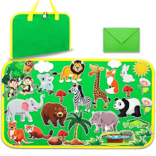 ToqoGeri Captains Fuzzy Felt Zoo Animals Fuzzy Felt Educational and Creative Play for Animal Themed Parties Preschools Petting Zoos Home Play Areas Museums
