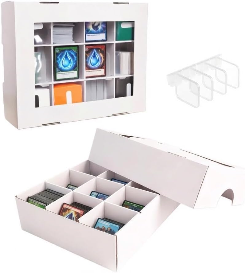 2 Set Clear Window Sports Card Storage Boxes, 3120 Count Total, Multi-Way Classification Organizer for Baseball, Sports & TCG Trading Card Games