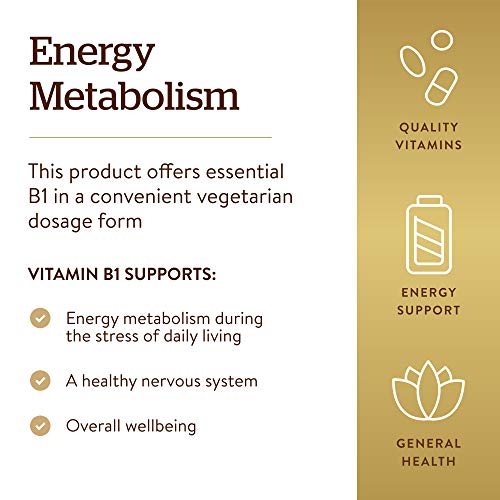 Solgar Vitamin B1 (Thiamin) 500 mg, 100 Tablets - Energy Metabolism - image 4