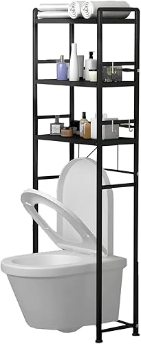 Estante de almacenamiento sobre el inodoro, organizador de baño de 3 niveles, estante ajustable sobre el inodoro, estantes de baño independientes